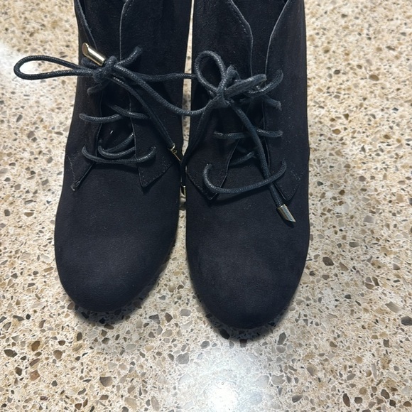 Call It Spring Black Suede Lace Up Booties (Size 8.5) - Picture 2 of 6